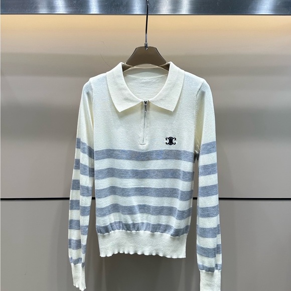 Celine Black and White Striped Sweater - Picture 2 of 5